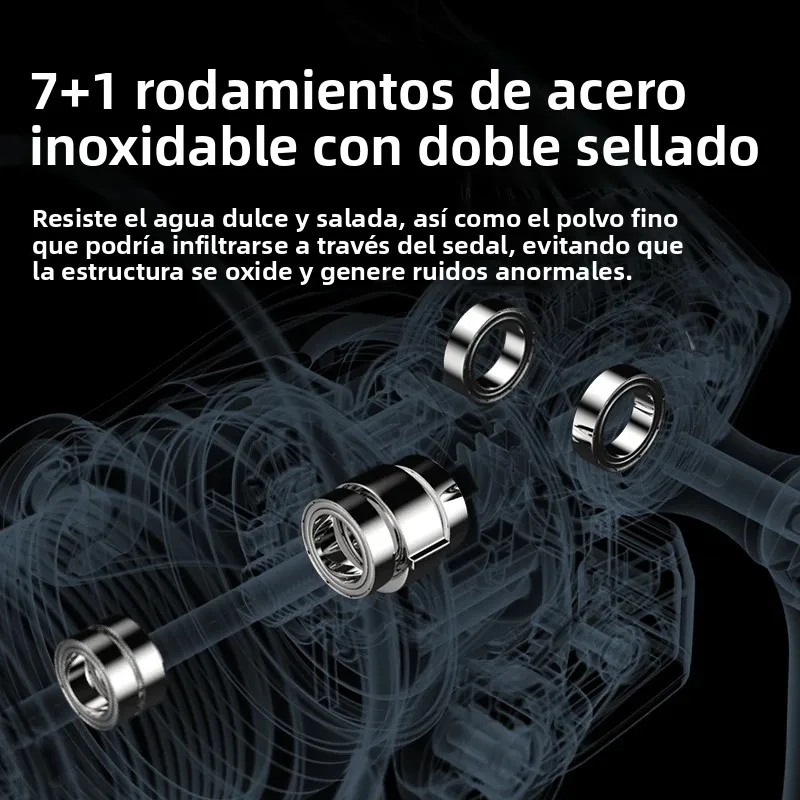 Huidiao-carrete giratorio Ultra X 7 + 1BB, serie 7, husillo de aluminio, juego cero, mango individual/doble, fundición suave para pesca con señuelo - imagen 5
