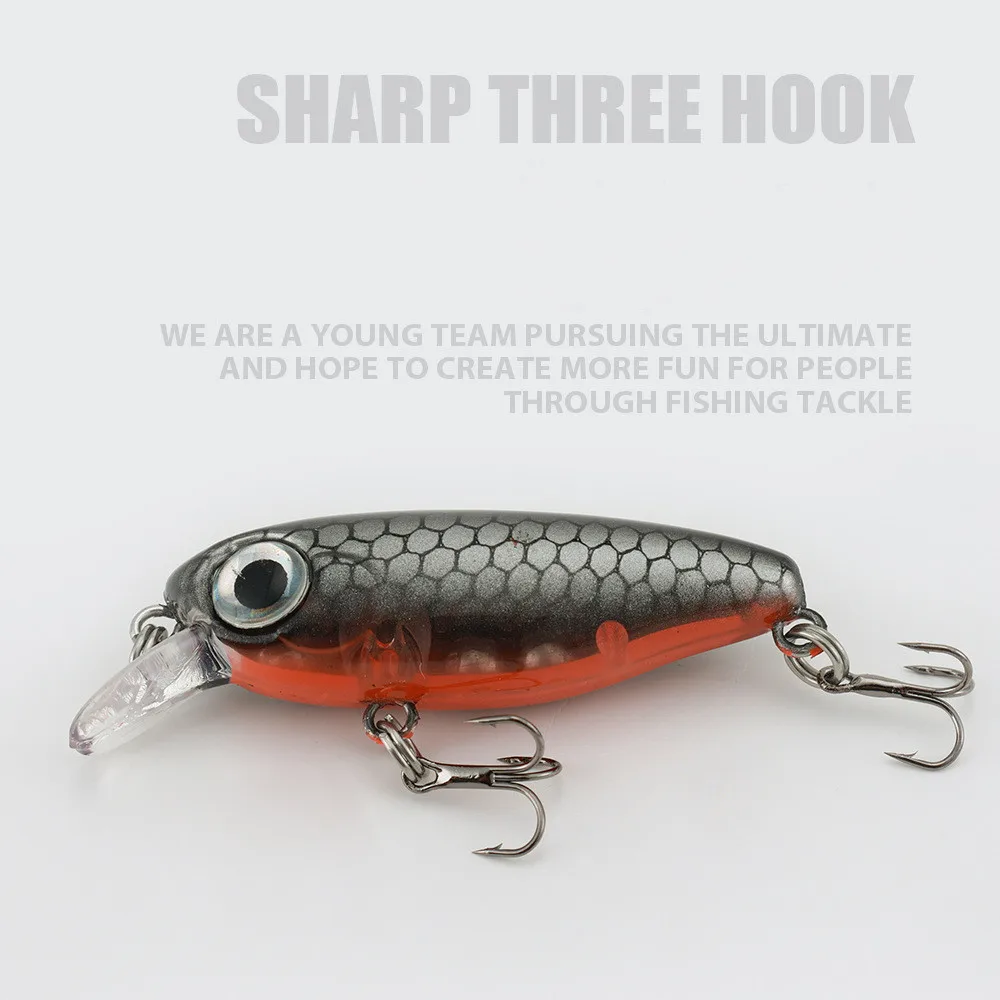 Mavllos-Cebo duro de 4,5 cm y 2,8g, anzuelos artificiales Wobbler para carpa, lubina, señuelo de pesca de agua de mar - imagen 5