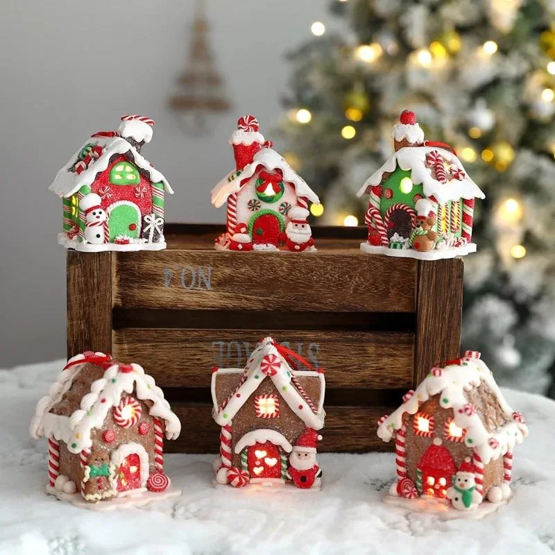 Colgante de casa pequeña de pan de jengibre de Navidad, decoración creativa para árbol de Navidad, adorno colgante, regalo de Año Nuevo, decoración del hogar 2023
