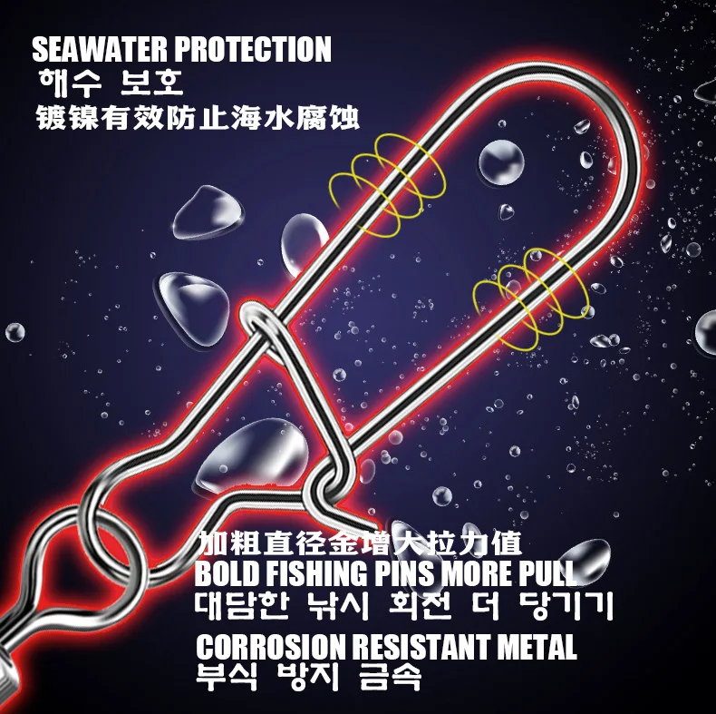 SAMOLLA-anillo rotativo reforzado para carretera, Conector de níquel negro, gancho de ocho anillos, hebilla rápida de alambre - imagen 3