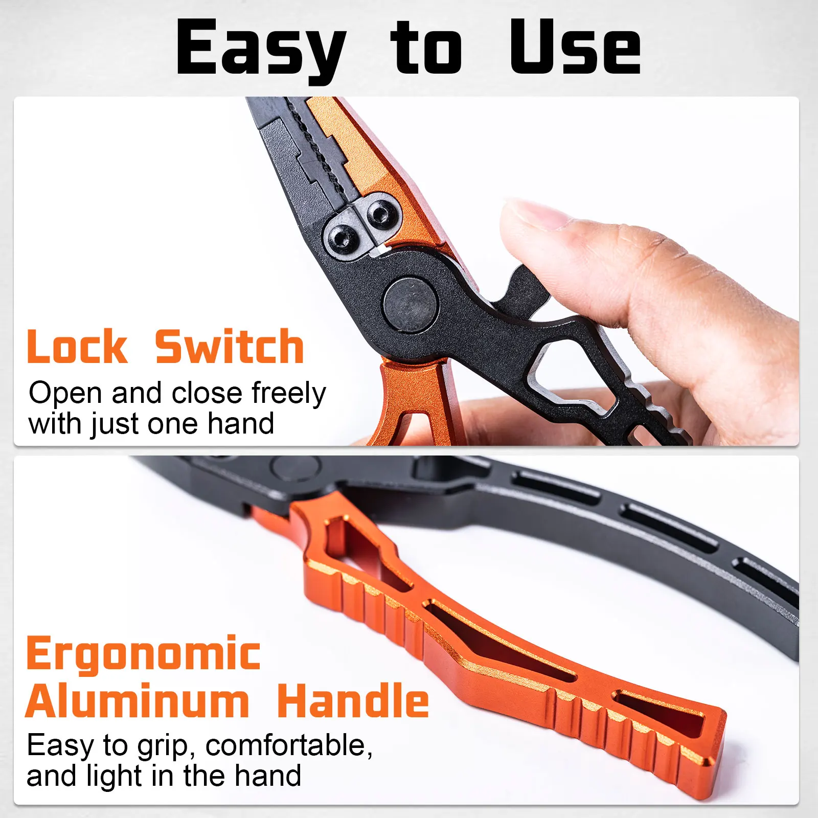 Goture-Kit de herramientas de pesca, pinza de labio de pescado de acero inoxidable, removedor de anzuelos, cordón, equipo de pesca con bolsa de transporte - imagen 3