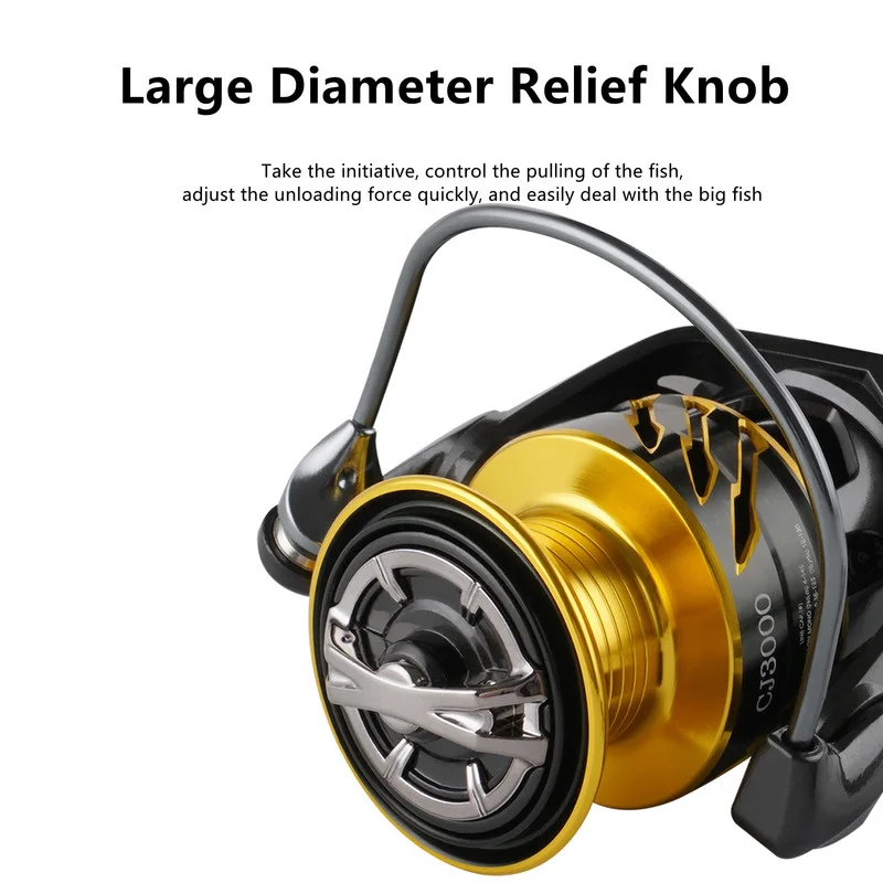 Mavllos-carrete de pesca giratorio Barsky, con mango de tornillo, relación de arrastre de 15kg, 5,2: 1, carrete poco profundo, carrete de pesca de lubina de agua salada - imagen 4