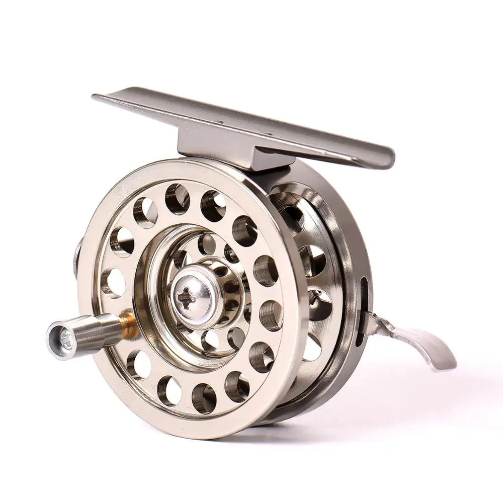 Carrete de pesca con mosca de aleación de aluminio de Metal para Lago, cebos de agua salada, aparejos de fundición, carretes de pesca en hielo de invierno, rueda de tambor de fundición de pescado 1:1 - imagen 2