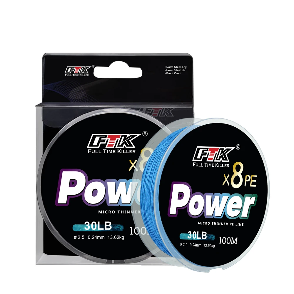 FTK-sedal trenzado X8 de 8 hebras para pesca en agua salada, 100m, PE, potencia superfuerte, 15-110LB - imagen 4