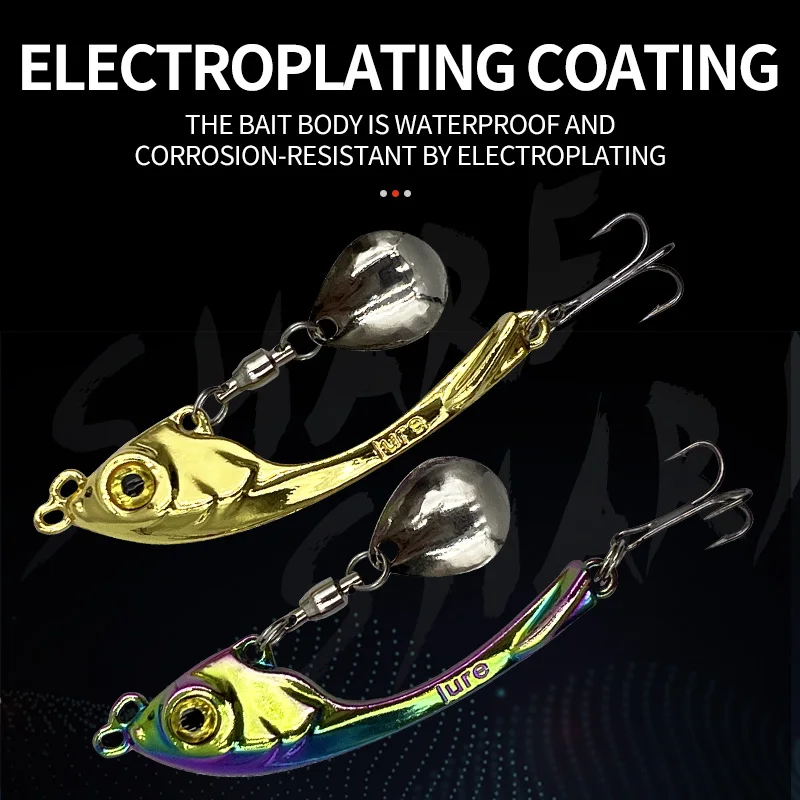 5 uds Señuelos de Pesca Spinner cuchara Señuelos de Pesca giratorio Metal VIB cebo vibración Wobbler hundimiento lentejuelas Pesca - imagen 3