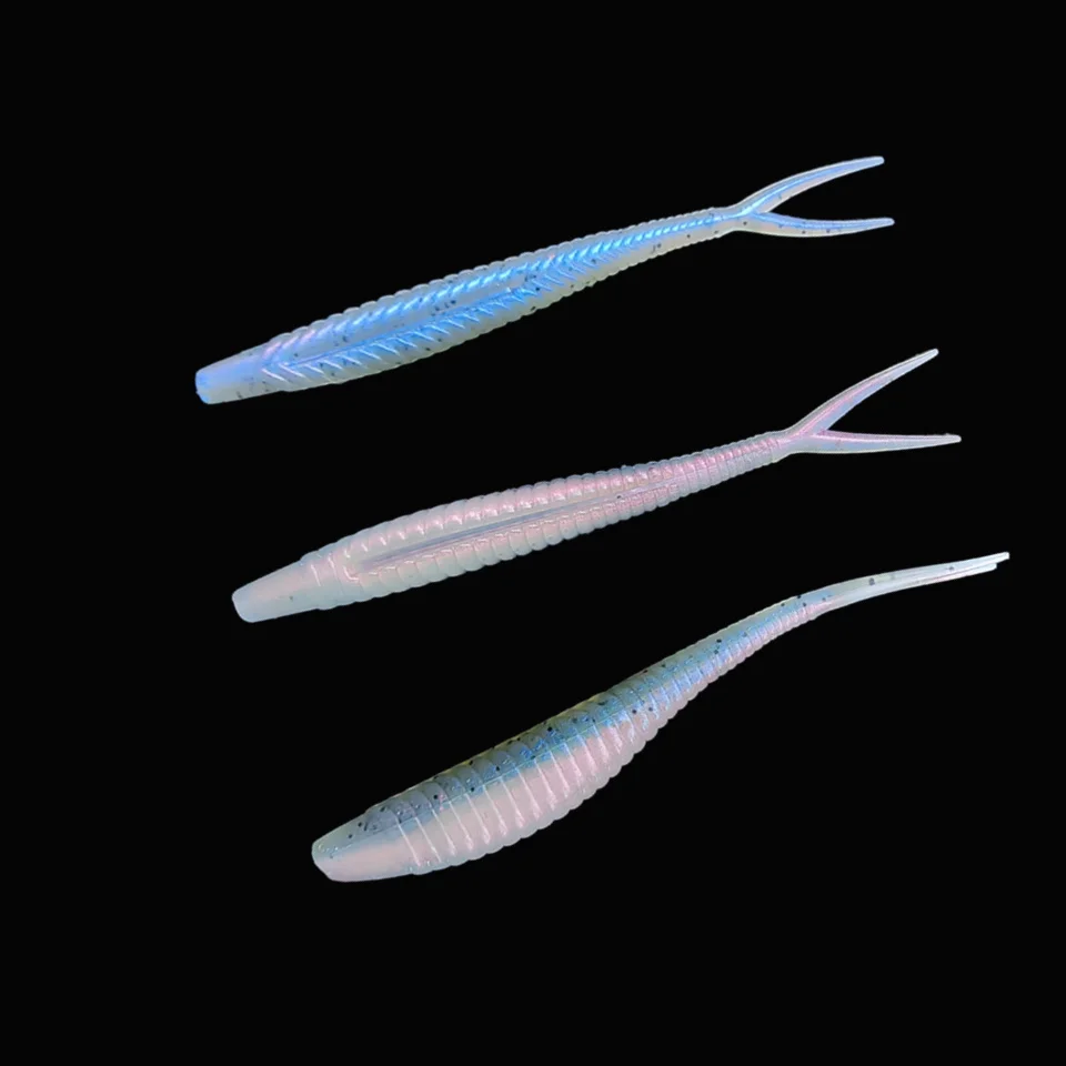MUKUN 70mm 1,8g 10 Uds por lote nuevas Señuelos de Pesca señuelo suave cebo Artificial predador aparejos jerkbaits para Lucio y lubina - imagen 3