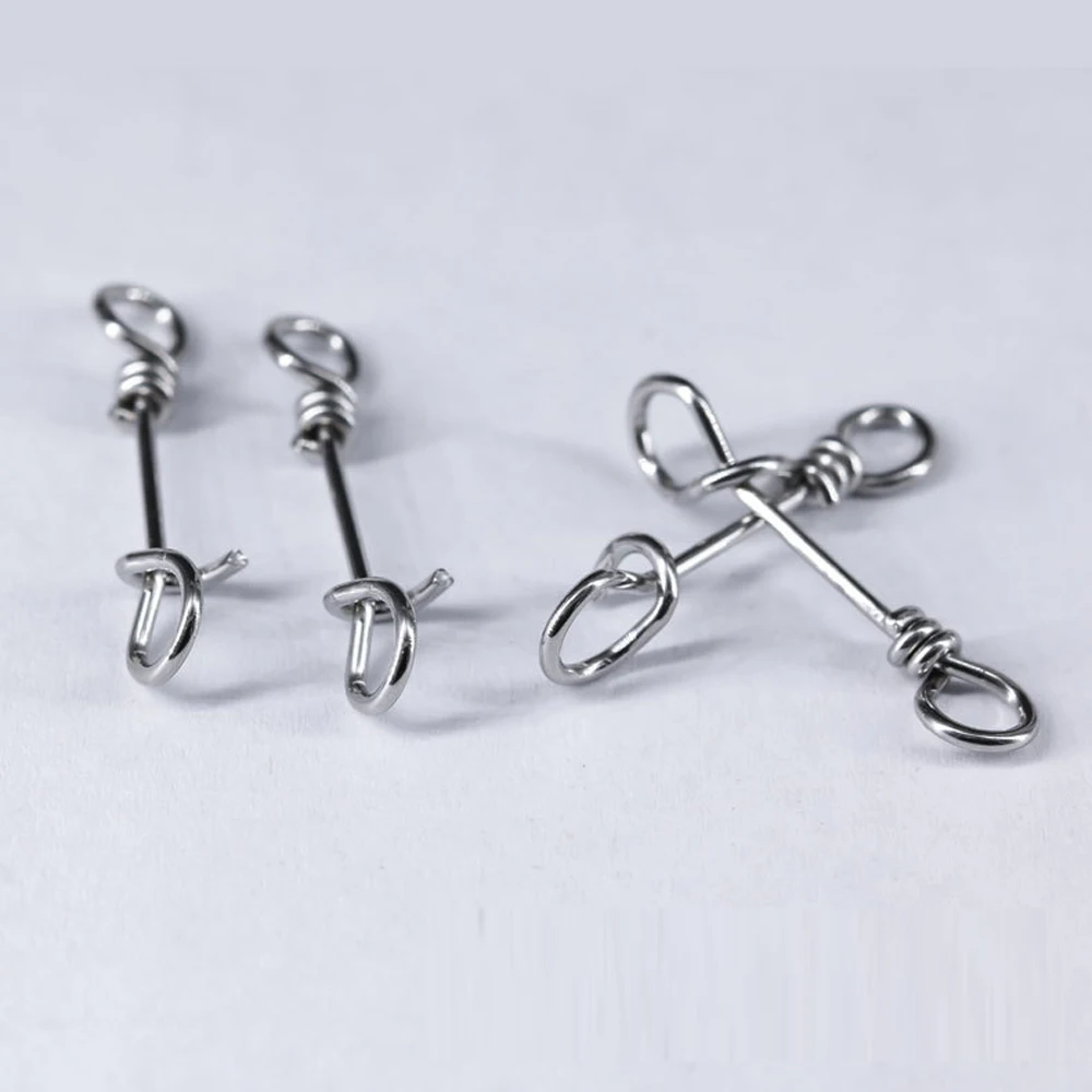 100 Uds. De acero inoxidable, bloqueo rápido, abrazadera de resorte, hebilla, señuelo, aparejos de caída, conector, accesorios de pesca de agua salada - imagen 4
