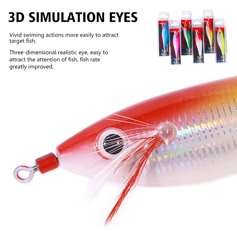 Cebo de camarón de madera artificial de alta calidad, 10CM/10G, exportado a Japón, incluye anzuelos de calamar, gea de pesca de calamar brillante, 1 ud. - imagen 4