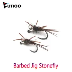 Bimoo Moscas Ninfa Euro Jig Bead Head Barbless Stonefly para Trucha