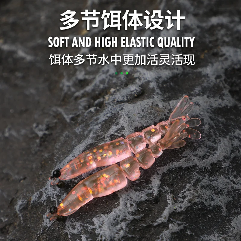 20PCS Mini Zachte Worm Garnalen Vissen Lokken 0.4g/40mm Kunstaas Bass Siliconen Visgerei - imagen 4