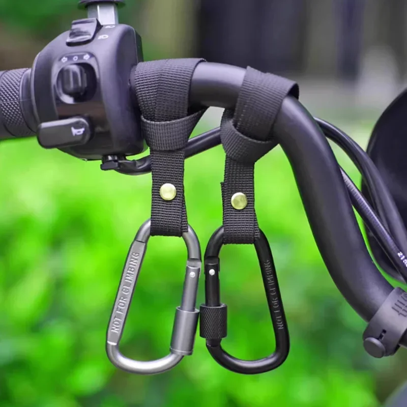 Mosquetón de aleación de aluminio con cerradura en forma de D para bicicleta eléctrica, gancho para cochecito con palo mágico fuerte multifunción Universal - imagen 5