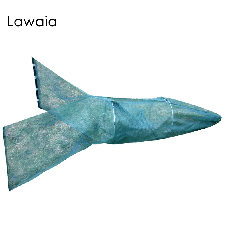 Lawaia jaula de red de pesca pequeña, trampa para peces, Red de cangrejo, red de arrastre, jaulas de peces de langosta, 1M de longitud de cola, herramientas y equipo de pesca - imagen 2