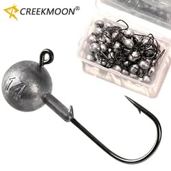 50/40/30/20 unids/lote anzuelo de pesca con cabeza de anzuelo de Metal 1g 1,5g 2g 3,5g 5g 7g 10g 20g anzuelos de Jigging para anzuelos de acero al carbono con señuelo suave
