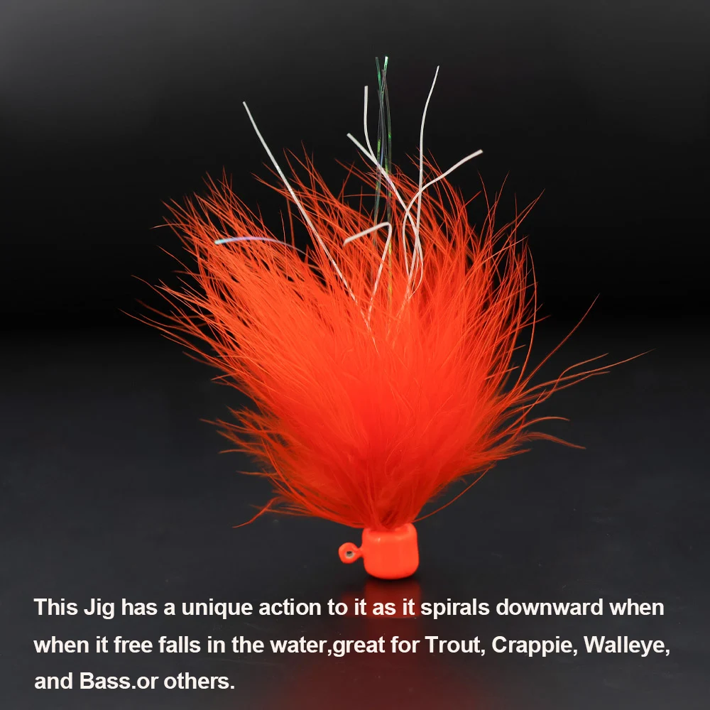 ICERIO 5,8g marabú Jigs Bucktail Señuelos de Pesca gallo Hackle mosca de agua salada para trucha, tipo de pez, walleye y señuelo de pesca de lubina - imagen 4