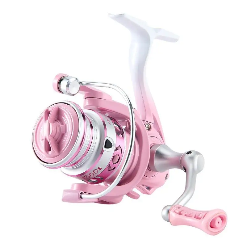 Carrete de pesca giratorio de carpa Mavllos LINGNA 8KG Drag Max Ratip 5,2: 1 carrete poco profundo de Metal ligero carrete giratorio de lubina de agua salada