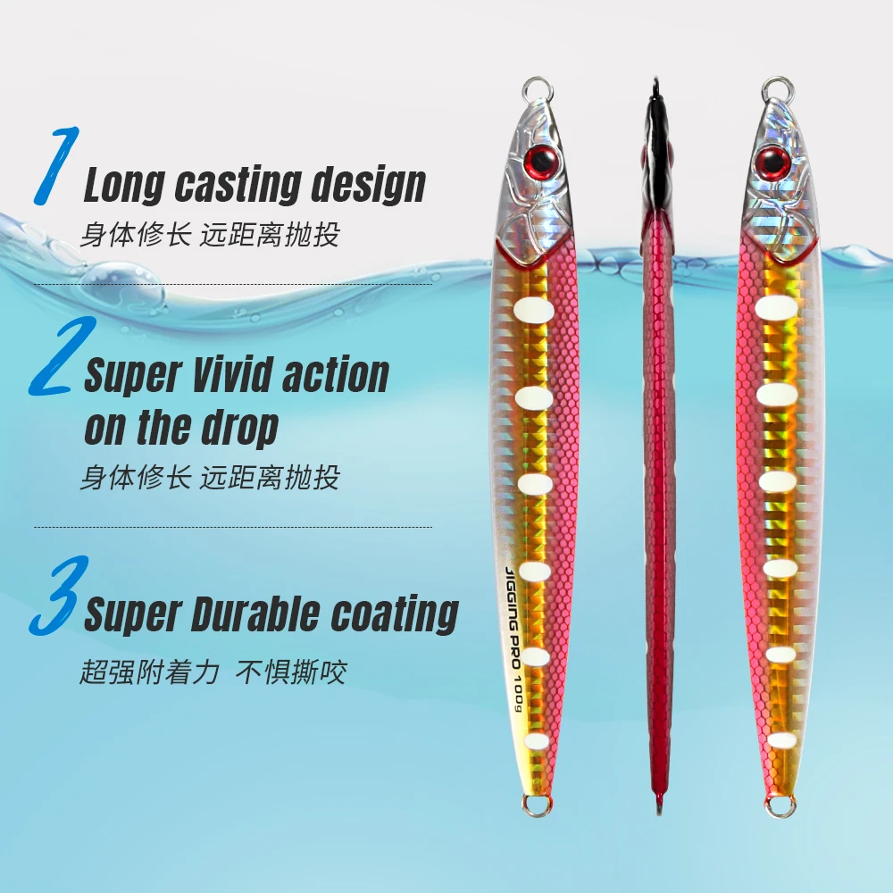 JIGGINGPRO 60g 80g 100g sardina Minnow plantillas de Metal Shore Jigging señuelo cebo de pesca de agua salada Kingfish Amberjack - imagen 3