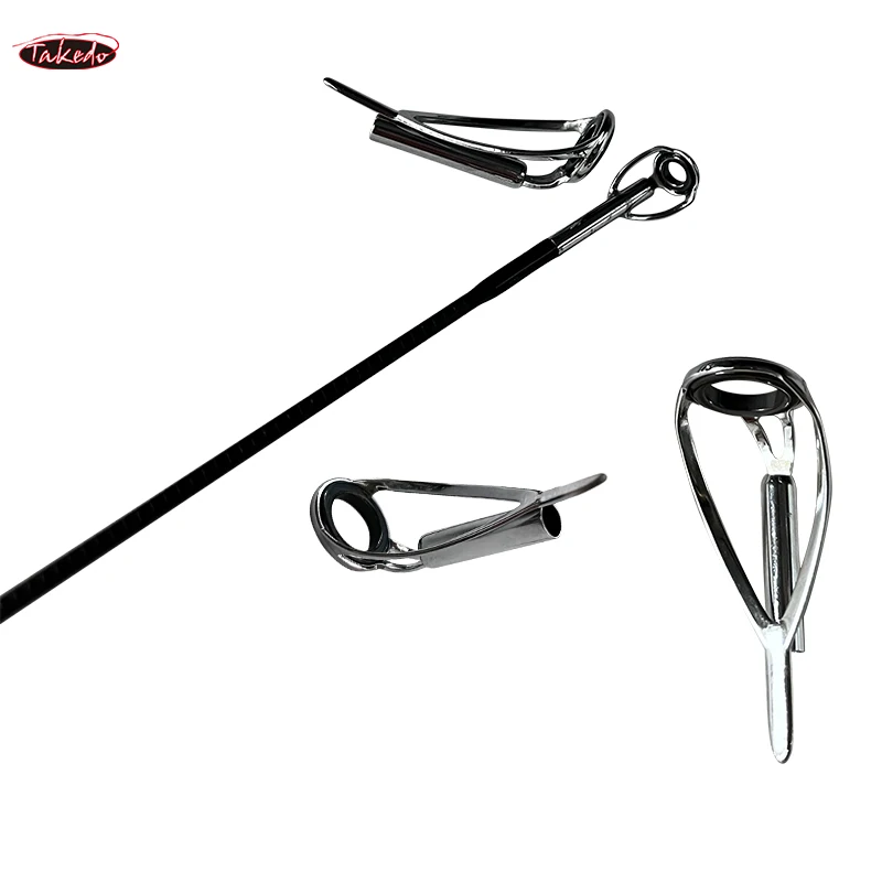 TAKEDO TN07 5 uds guías de punta de caña de pescar CRTST construcción guías de caña de óxido de titanio anillo Kit de reparación de agua salada para pesca - imagen 5