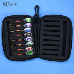 Accesorio de aparejos de pesca impermeable portátil negro, estuche de almacenamiento EVA con cierre de cremallera, caja de cebo multiusos, caja de gancho