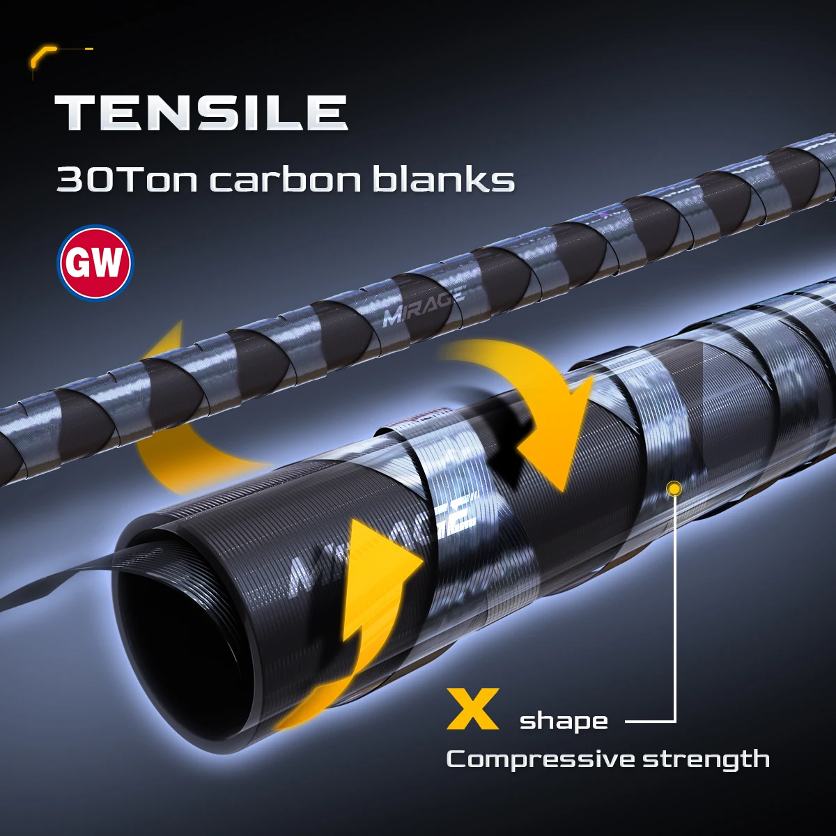 HANDING Magic Shadow Caña de pescar con señuelo de fundición larga, mango Monocoque de carbono completo, acción MF, 2,59 M, giratoria - imagen 4