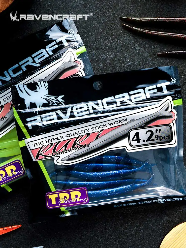 Ravencraft-SEÑUELOS de silicona para perca, palo flotante Liuli, 94mm/107mm, 9/13 piezas - imagen 5