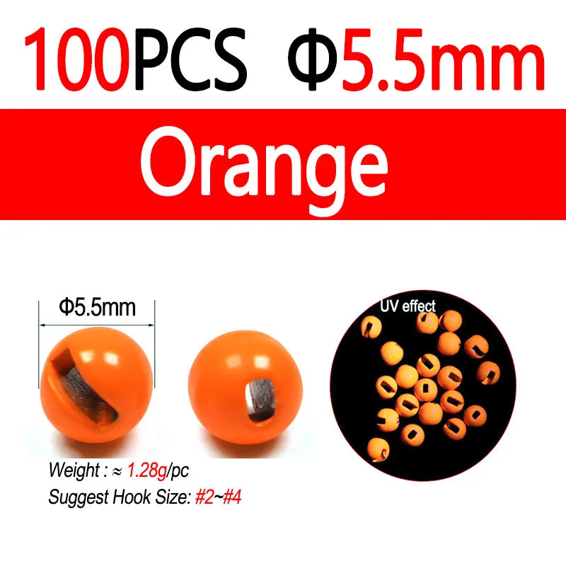 100pcs 5.5mm Orange