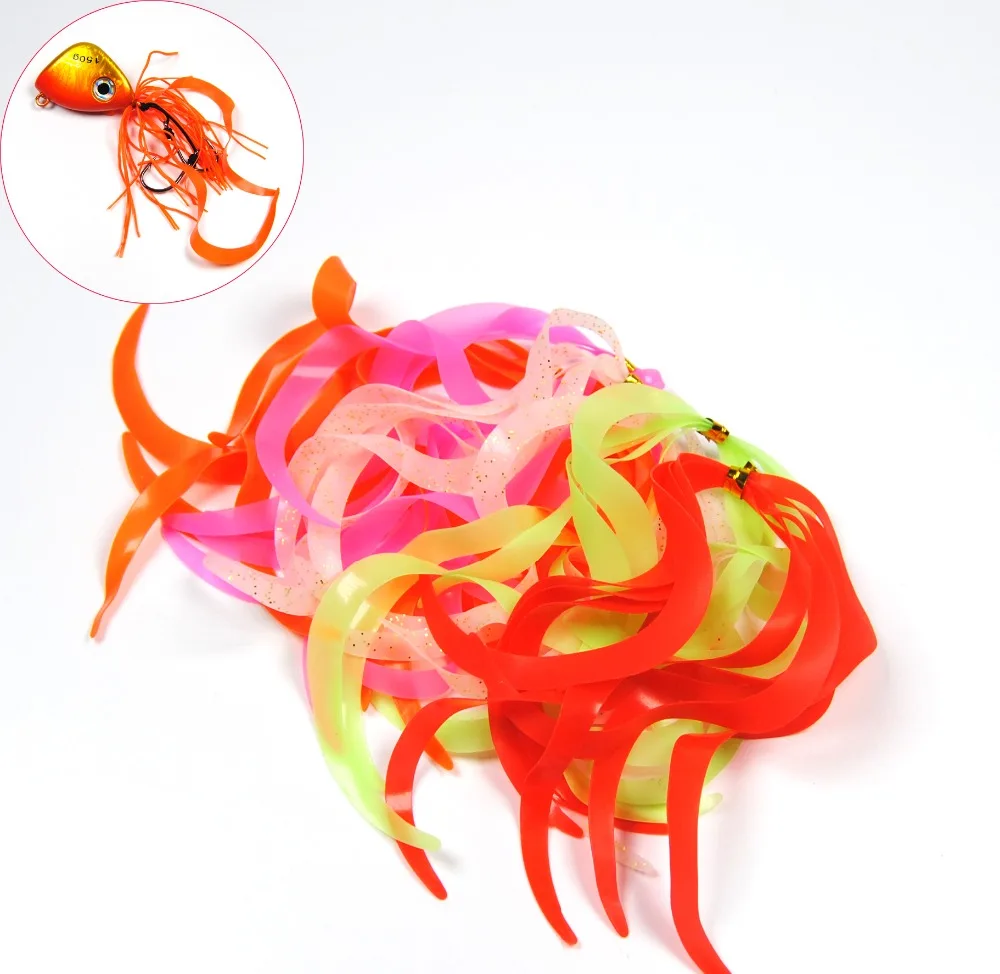 Señuelo luminoso de silicona de varios colores, remolques de falda, cebo de zumbador integrado, Material de plantilla de goma, 30 piezas - imagen 2