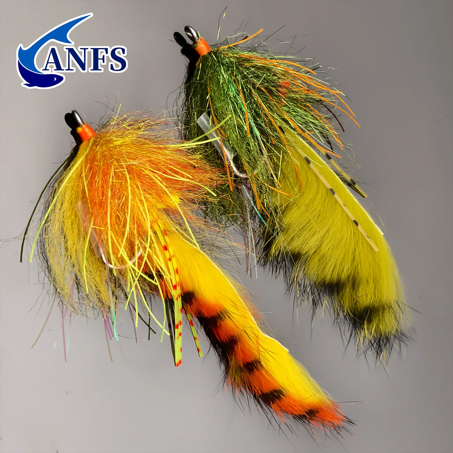 ANFS 1 pieza Big Zonker Streamer moscas para pesca en agua dulce y salada, moscas Zonker atadas a mano, anzuelo de pesca con mosca