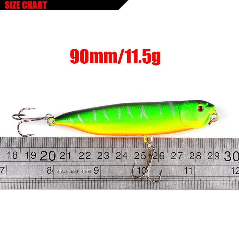 Señuelo de pesca con lápiz Topwater, 9cm, 11,5g, cebo duro Artificial para peces, cebo para trucha, Crankbait Wobbler, aparejos de pesca para pececillos, 1 ud. - imagen 2