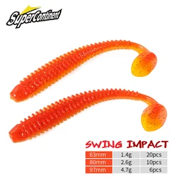 2023 anillo de impacto caliente Shad señuelo de pesca suave 63mm 80mm 97mm cebos de plástico Swimbait Jigging LureBait perca señuelos