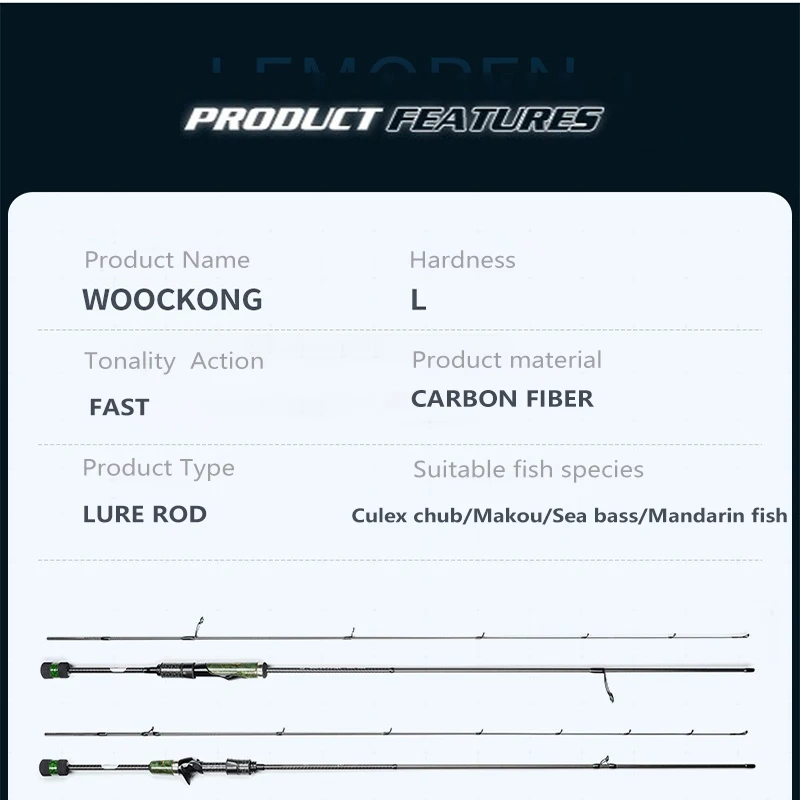 Mavllos Woockong Caña BFS Carbono – 2,1m 2-12g para corriente ligera - imagen 2