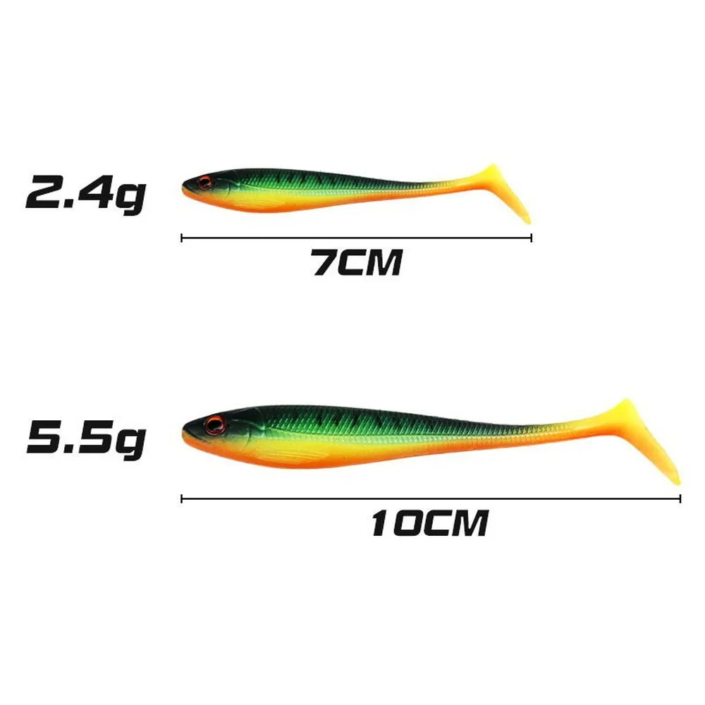1 Uds 7cm 10cm cebo suave Jig Head Wobbler Señuelos de Pesca Shad Swimbaits cebos artificiales Pesca de goma de silicona Pesca - imagen 2