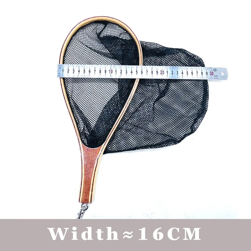 TAKEDO-Red de pesca Fly, Red de aterrizaje con mango recto de bambú, captura de corriente, pesca en balsa, Red de aterrizaje urltra-ligera para trucha, - imagen 2