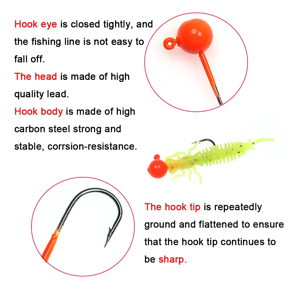 LIONRIVER Anzuelos Jig Head para vinilo – Pesca en agua salada - imagen 2