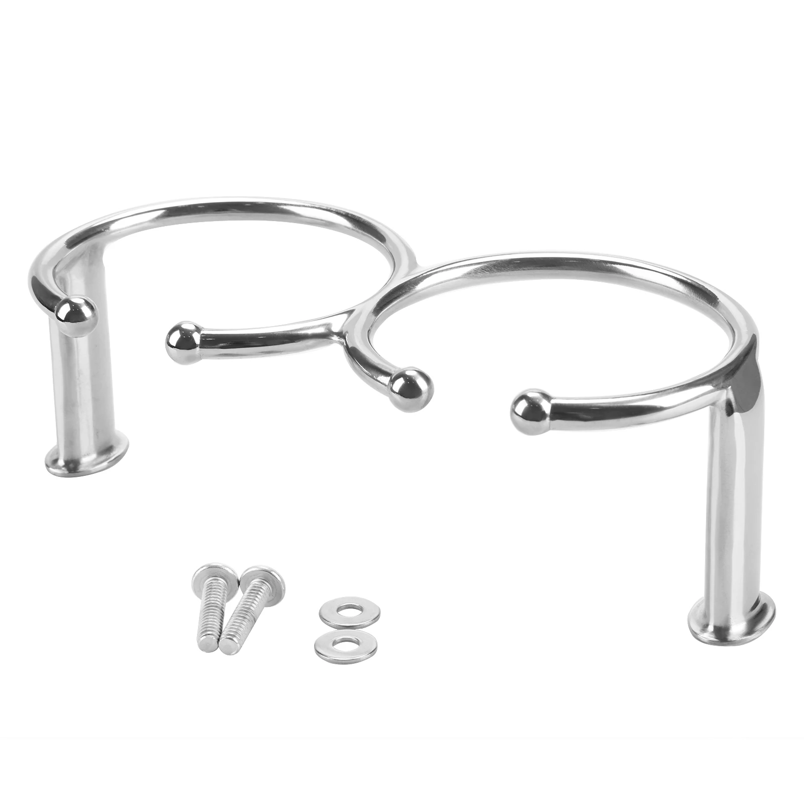 Portavasos marino de acero inoxidable 316, soporte para botella de barco, autocaravana, pulido, doble anillo, accesorios para botas