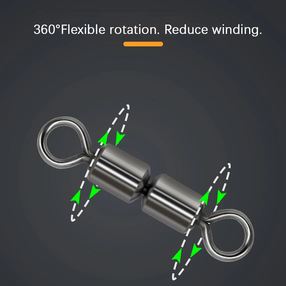 DNDYUJU 20 piezas barril rodante de pesca giratorio de latón doble articulación aparejos de pesca de agua salada conector de anzuelo accesorios de pesca - imagen 5