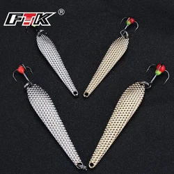 Jig Spoon FTK con anzuelo triple para pesca en hielo – 55/70mm, 5-12g