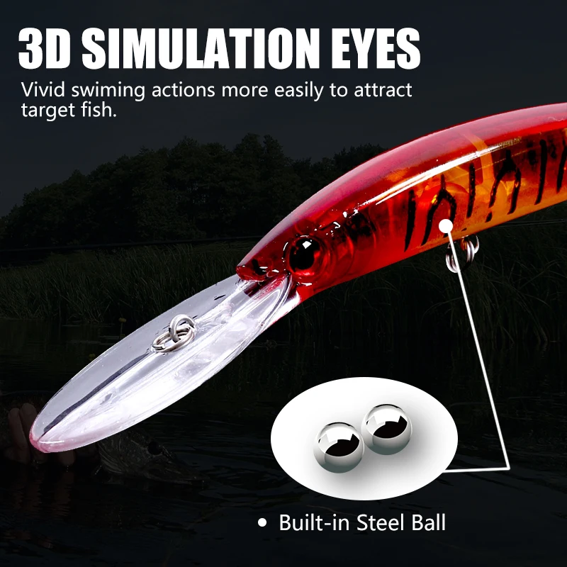 3 uds 15cm 15g Jerkbait de buceo profundo cebo duro Artificial pesca Wobblers señuelo para lubina Lucio carpa aparejos de pesca - imagen 5