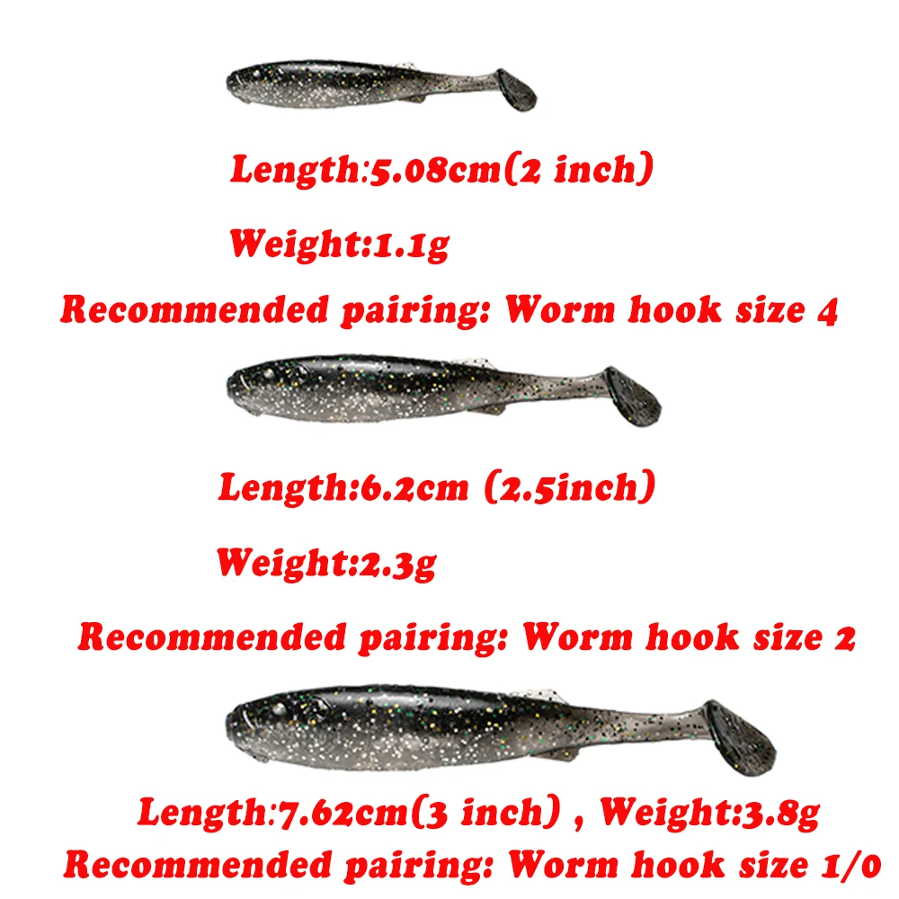 Elitelure MARGAY cebo suave competitivo con cola en T 1,1-3,8g Swimbaits Wobber cebo Artificial de silicona pesca de invierno - imagen 3