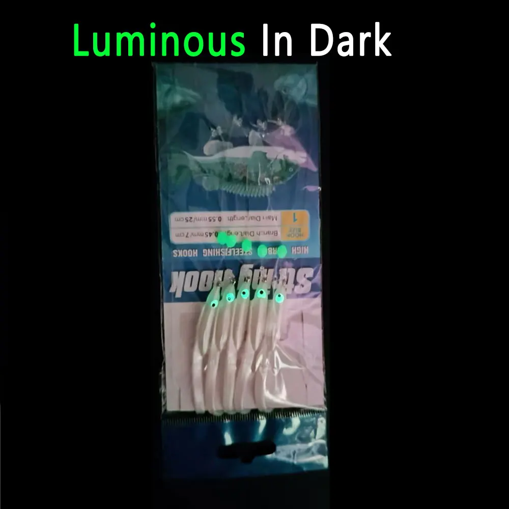 Bimoo-anzuelos luminosos para pesca en agua salada, señuelo de anzuelos de anzuelo Sabiki, peces blancos, Saury, calamar, caballa, SPAD, 4 paquetes - imagen 4