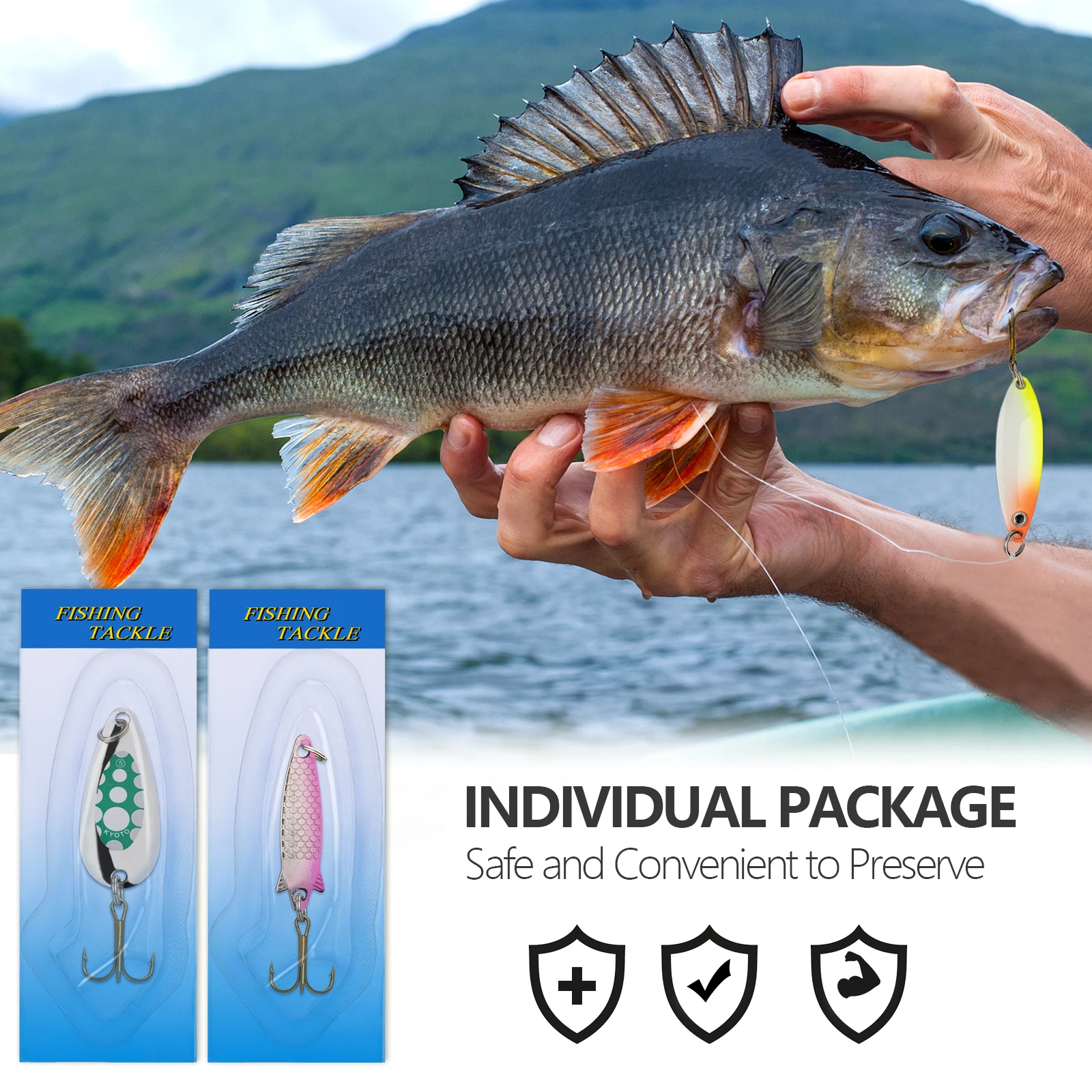 Juego de señuelos de Metal de 14g y 75mm, set de 5 unids/set de cebos duros para Pesca de lubina, cebo giratorio, Swimbait, Jigging vibratorio - imagen 2