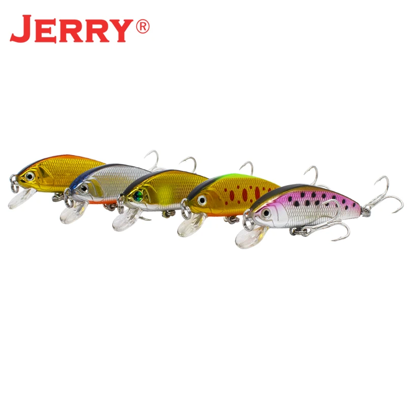 JERRY SHUHU ultrafino hundimiento Wobbler Minnow señuelo de pesca 45mm 3,4g manivela Artificial cebo duro señuelo de trucha de agua dulce - imagen 4