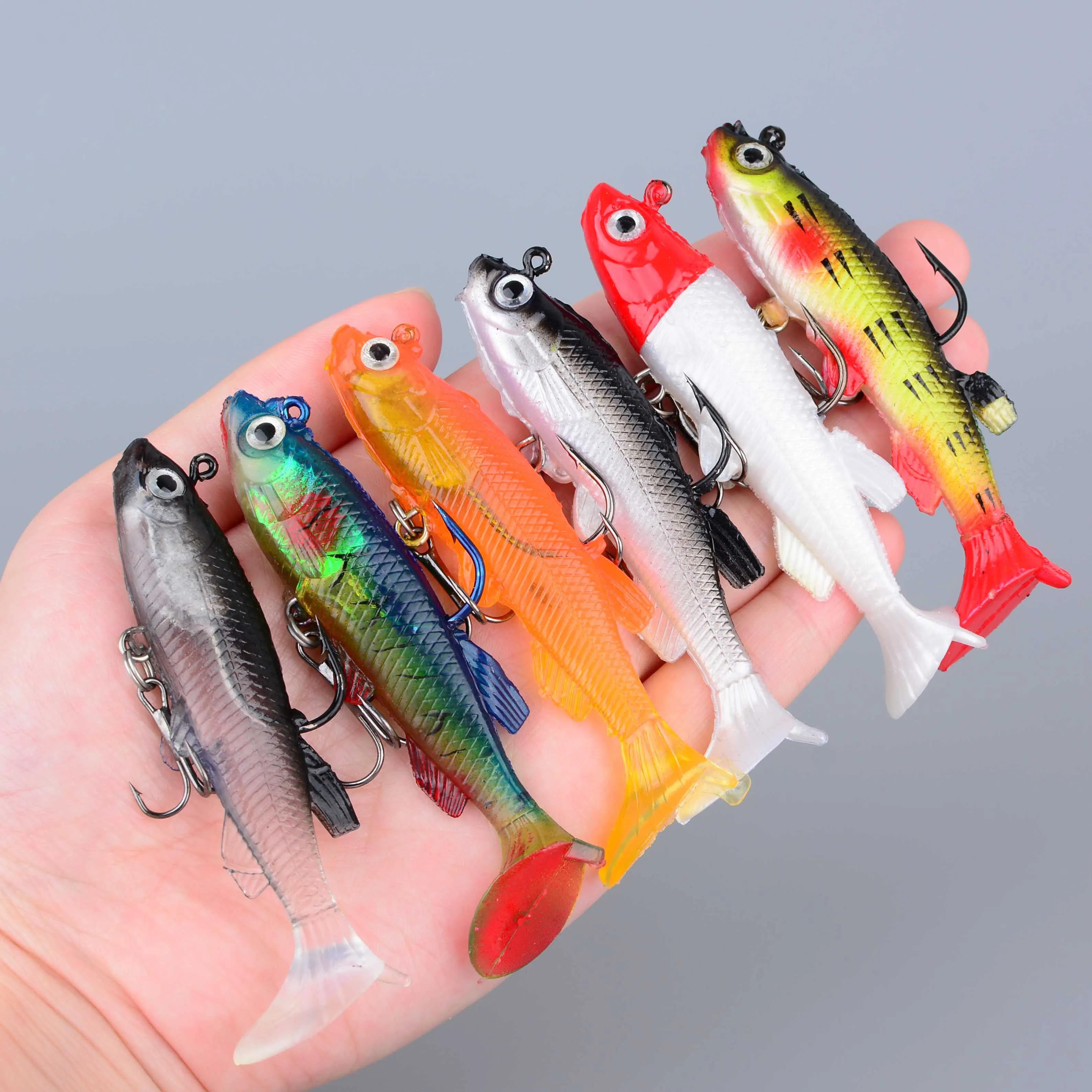 Swimbait hundimiento con cola en T y jig head para lubina y lucio - imagen 2