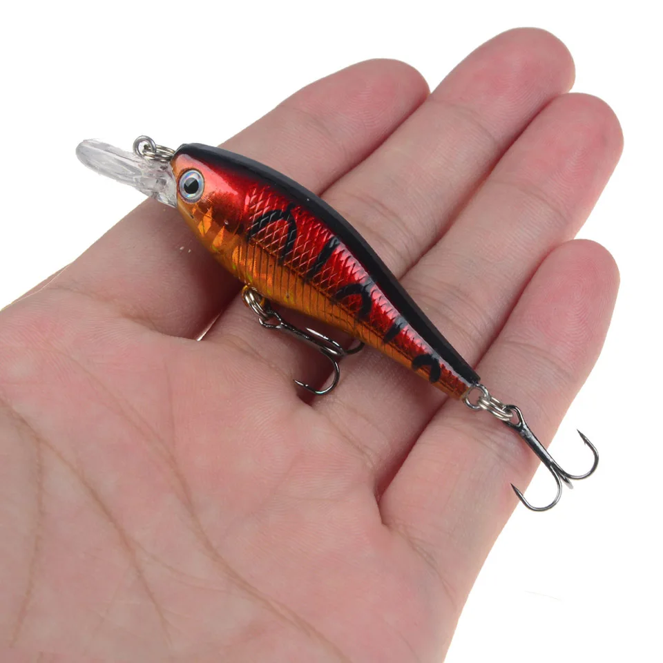 Señuelo de pesca Minnow, cebo Artificial duro, Crankbait Wobblers, ojos 3D, Lucio, carpa, aparejos de pesca, 1 ud. - imagen 5