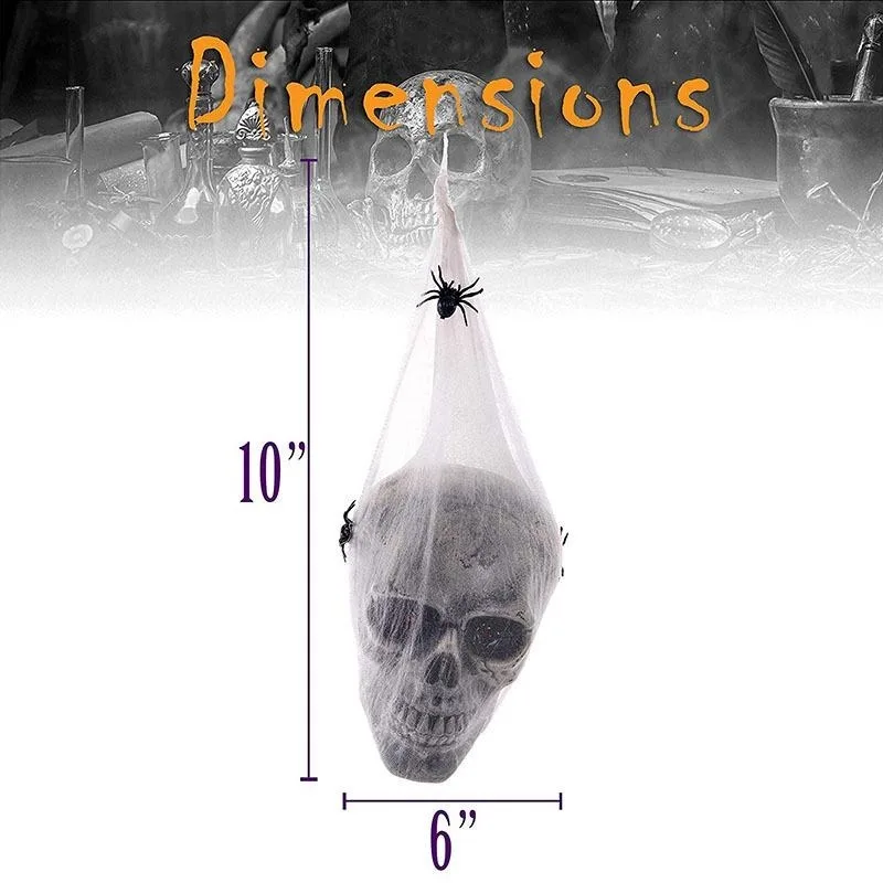 Araña de algodón con Control de sonido brillante para Halloween, accesorio de Calavera, casa fantasma, habitación secreta, decoración de patio - imagen 4