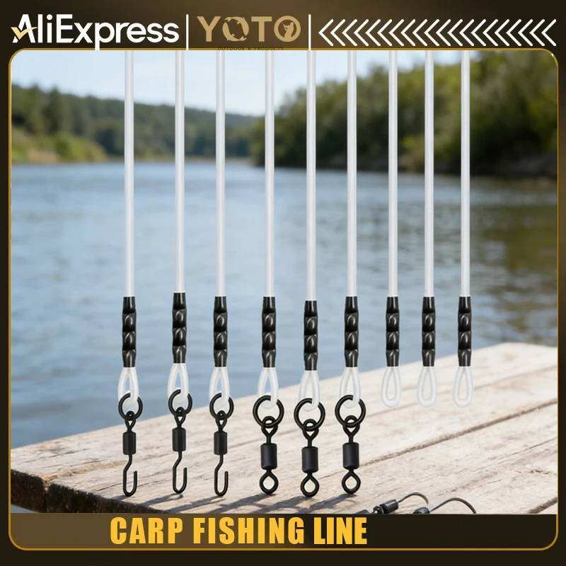 YOTO Líder fluorocarbono para carpa – Eslabones giratorios
