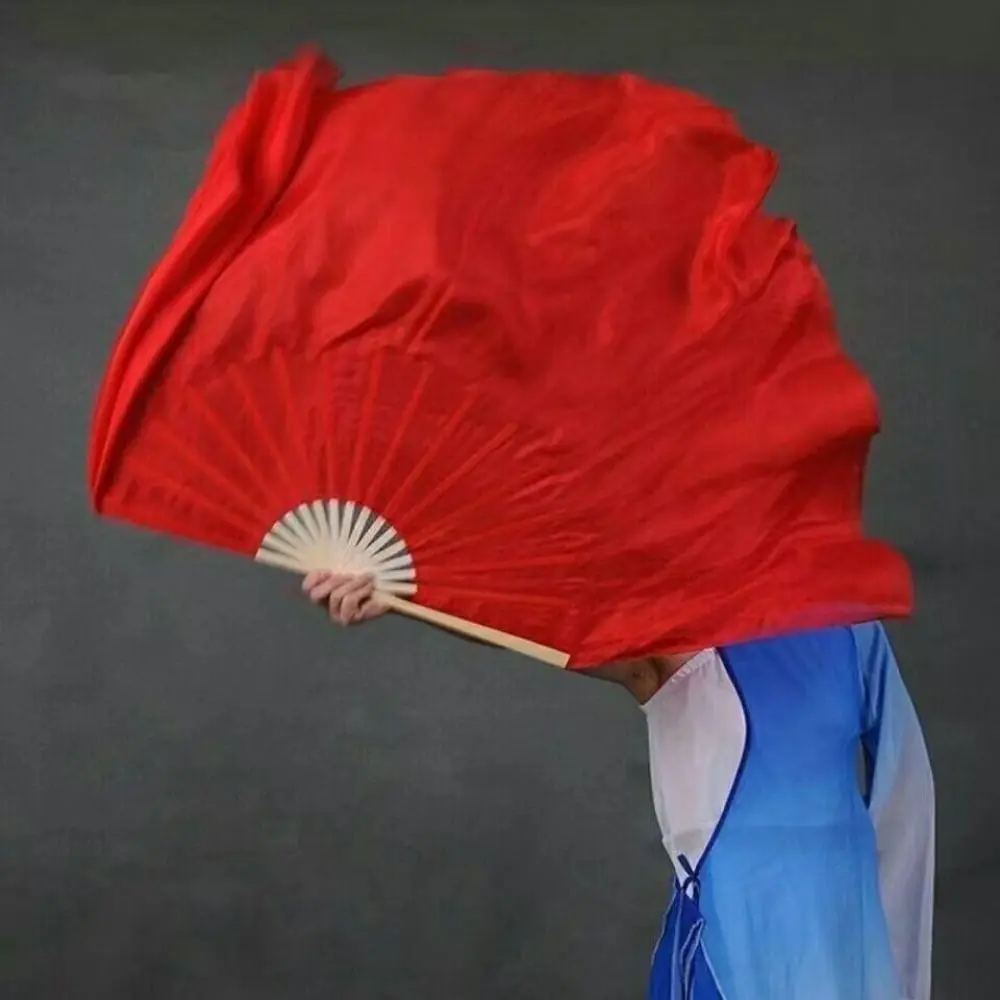 Abanico corto chino de bambú para danza del vientre, 31cm, 10/20cm, medio círculo, seda, colorido, para niños, abanicos de bambú, 10 estilos - imagen 5