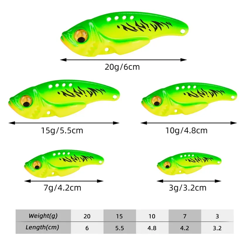 6 unids/set 3g 7g 10g 15g 20g Metal Vib Blade señuelo hundimiento vibración cebos ojos 3D vibración Artificial para pesca lubina Pico perca - imagen 2