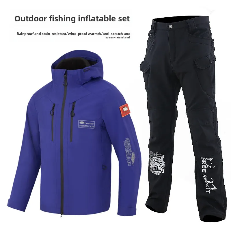 Chaqueta de pesca de invierno dos piezas impermeable extraíble - imagen 5