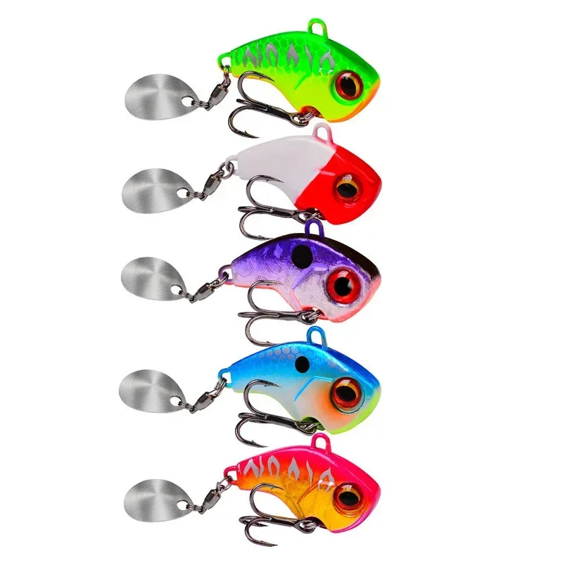1Pc 7g rotatif métal VIB vibration appât Spinner cuillère leurres de pêche gabarits truite pêche d'hiver appâts durs attirail carpe pêche - imagen 5