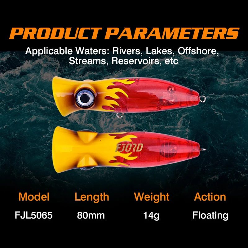 Popper FJORD Glow – Swimbait de superficie para lucio y lubina - imagen 2